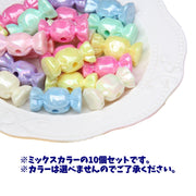 アクリルビーズ 10個セット ビーズ ハンドメイド アクセサリーパーツ 手作り 肉球 ハート ユニコーン 星 スター 丸型 デザイン豊富