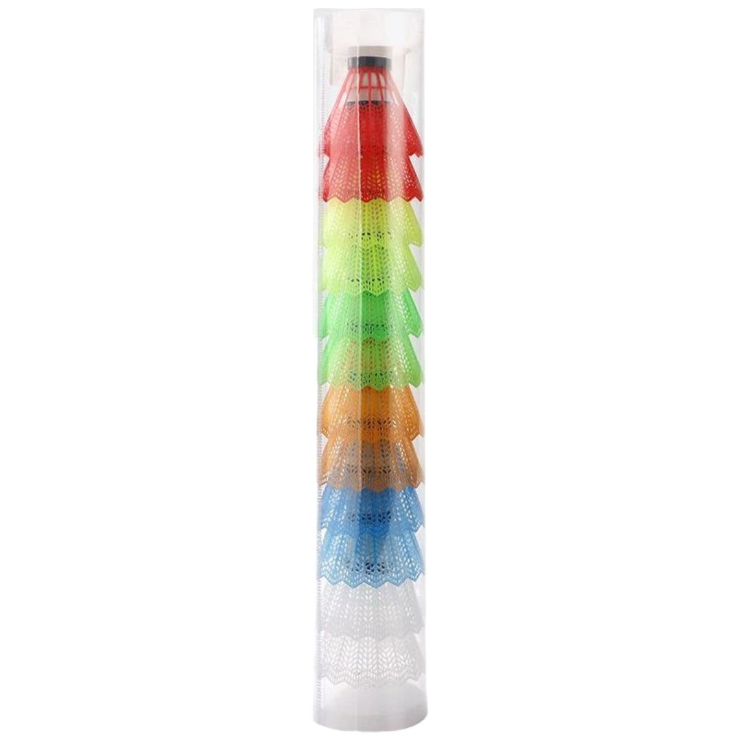 シャトル 12個セット バドミントン プラスチック プラシャトル プラ 羽根 ハネ シャトルコック 6色 色付き カラーシャトル スポーツ用品 練習用 部活 レジャー アウトドア 遊び