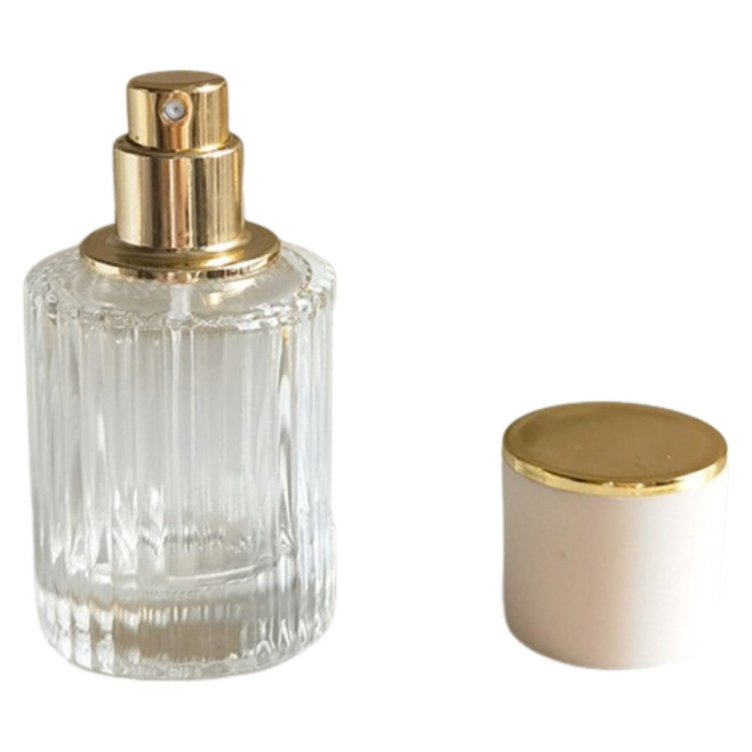 アトマイザー 詰め替え容器 スプレーボトル 持ち運び 30ml 50ml ガラス瓶 ディスペンサー スプレー 香水 小分けボトル ポータブル コンパクト 小さい ミニボトル アロマ フレグランス コロン シンプル おしゃれ 上品 かわいい きらきら 金色 白 黒