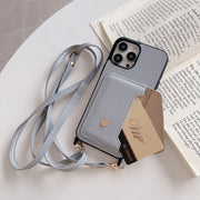 iPhoneケース スマートフォンケース スマホショルダー ストラップ付き 斜め掛け レザー調 フェイクレザー スマホ 携帯 ケース カバー