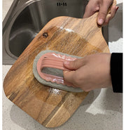 キッチンスポンジ ハンドル付き 持ち手付き 台所ブラシ キッチン用品 食器洗い 皿洗い 掃除用品 多用途 手荒れ防止 バスブラシ お風呂場 浴槽 洗面台 シンク コンロ