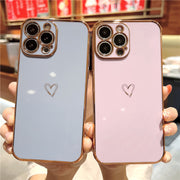iPhoneケース iPhoneカバー つやカラー スマホケース スマホカバー クリアケース クリアカバー 透明 背面保護 傷予防 傷防止 iPhone15 14 13 12 ハート シンプル かわいい