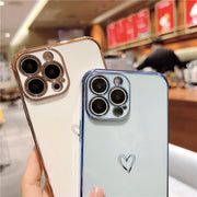 iPhoneケース iPhoneカバー つやカラー スマホケース スマホカバー クリアケース クリアカバー 透明 背面保護 傷予防 傷防止 iPhone15 14 13 12 ハート シンプル かわいい