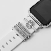 スマートウォッチアクセサリー バンドチャーム 装飾リングループ ラインストーン アルファベット アップルウォッチ用 applewatch用