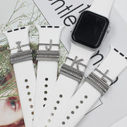 スマートウォッチアクセサリー バンドチャーム 装飾リングループ ラインストーン アルファベット アップルウォッチ用 applewatch用