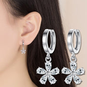 フープピアス リングピアス レディース アクセサリー ラインストーン フラワー 花 ワンタッチ キャッチ一体型 大人上品 おしゃれ かわいい ギフト プレゼント 贈り物 きれいめ お出かけ お呼ばれ カジュアル デイリー 女性用 婦人用 ファッション小物