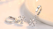 フープピアス リングピアス レディース アクセサリー ラインストーン フラワー 花 ワンタッチ キャッチ一体型 大人上品 おしゃれ かわいい ギフト プレゼント 贈り物 きれいめ お出かけ お呼ばれ カジュアル デイリー 女性用 婦人用 ファッション小物