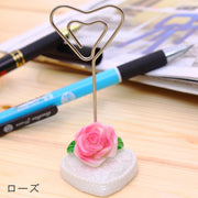 メモスタンド カードスタンド メモクリップ カード立て 卓上 ハート バラ ローズ 結婚式 ウエディング おしゃれ かわいい