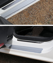スカッフプレートシール 4枚セット ステップガード ステッププロテクター ステッカー 車用 カーボン調 サイドステップ リアバンパー 車 傷 保護