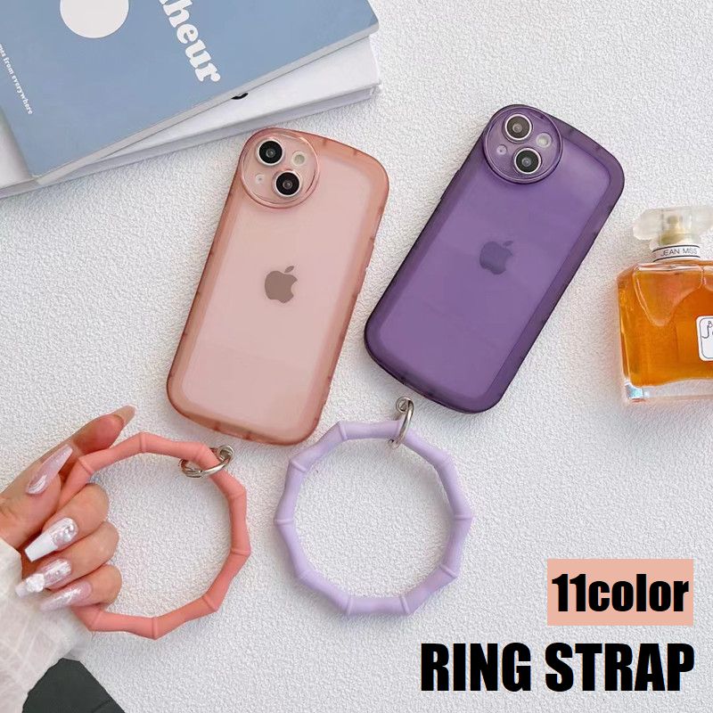 リングストラップ スマホストラップ スマホリング ストラップホルダー シリコン バンブー 手首 落下防止 ブレスレット キーリング かわいい おしゃれ カラバリ豊富