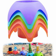 ドリンクホルダー ビーチ用 単品 ボトルホルダー カップホルダー アウトドア 海水浴 キャンプ ビーチ 砂場 プール レジャー 汚れない 小物入れ スマホホルダー