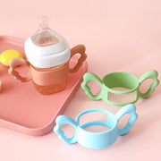 哺乳瓶ホルダー 哺乳瓶カバー ハンドル 持ち手 ベビー 幼児 赤ちゃん 授乳用品 シリコン 可愛い 柔らかい ソフト シンプル