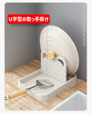 キッチンツールスタンド 調理小道具立て 鍋蓋スタンド 調理器具ホルダー 鍋蓋立て キッチン用品 便利グッズ 整理整頓 収納 シンプル