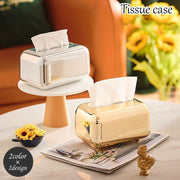 ティッシュケース ティッシュボックス 卓上 置き型 ペーパーケース メタルカラー キラキラ ゴールドカラー シルバーカラー おしゃれ スタイリッシュ 高デザイン性 インテリア テーブル 寝室 デスク リビング