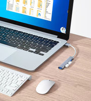 USBハブ HUB USB3.0 TYPE-C タイプA 4ポート ケーブル バスパワー パソコン スマホ 高速データ転送 拡張