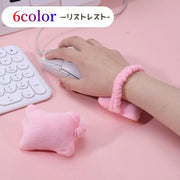 リストレスト 単品 PC マウス バンド付き マウスクッション 1個 パソコン ふわふわ 柔らかい シンプル 無地 かわいい おしゃれ 負担軽減 デスクワーク テレワーク 便利グッズ
