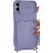iPhoneケース スマートフォンケース スマホケース スマホカバー ストラップ付き 肩掛け 首掛け スライドカバー 収納ポケット カード収納 シンプル 背面保護 保護 傷防止 耐衝撃 落下防止 おしゃれ お洒落 可愛い レディース 女性 iPhone アイフォン 保護カバー