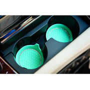 車用コースター 単品 ドリンクホルダー カップホルダー カップマット シリコン製 滑り止め 汚れ防止 防水 ラインストーン キラキラ ドレスアップ 内装 おしゃれ カー用品