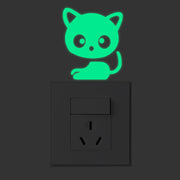 スイッチステッカー ウォールステッカー 壁紙シール DIY 模様替え 室内装飾 インテリア 猫 ネコ キャット 光る 蓄光 夜光