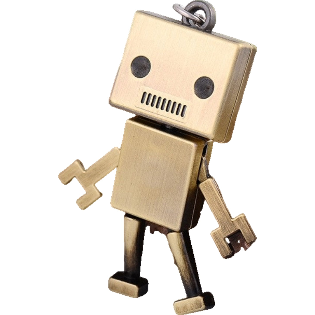 キーホルダー キーリング キーチェーン ロボット バッグチャーム レトロ 小物 雑貨 手足が動く 揺れる かわいい かっこいい おしゃれ ユニーク プレゼント ギフト お揃い 金色 銀色