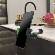 スマホホルダー スマホスタンド クリップ式 カー用品 カーアクセサリー 車載ホルダー サンバイザー 360度回転 角度調節可 机 棚 多用途 便利 フック 荷物掛け
