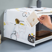 電子レンジカバー オーブンカバー ダストカバー 収納ポケット 長方形 85x35cm 防塵 防水 埃よけ 汚れ防止 インテリア 柄あり かわいい おしゃれ