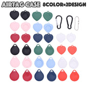AirTag用カバー AirTag用ケース エアタグ用カバー カラビナ キーホルダー 落下防止 紛失防止 シリコン ソフト ハート型 ドロップ型 カラバリ豊富