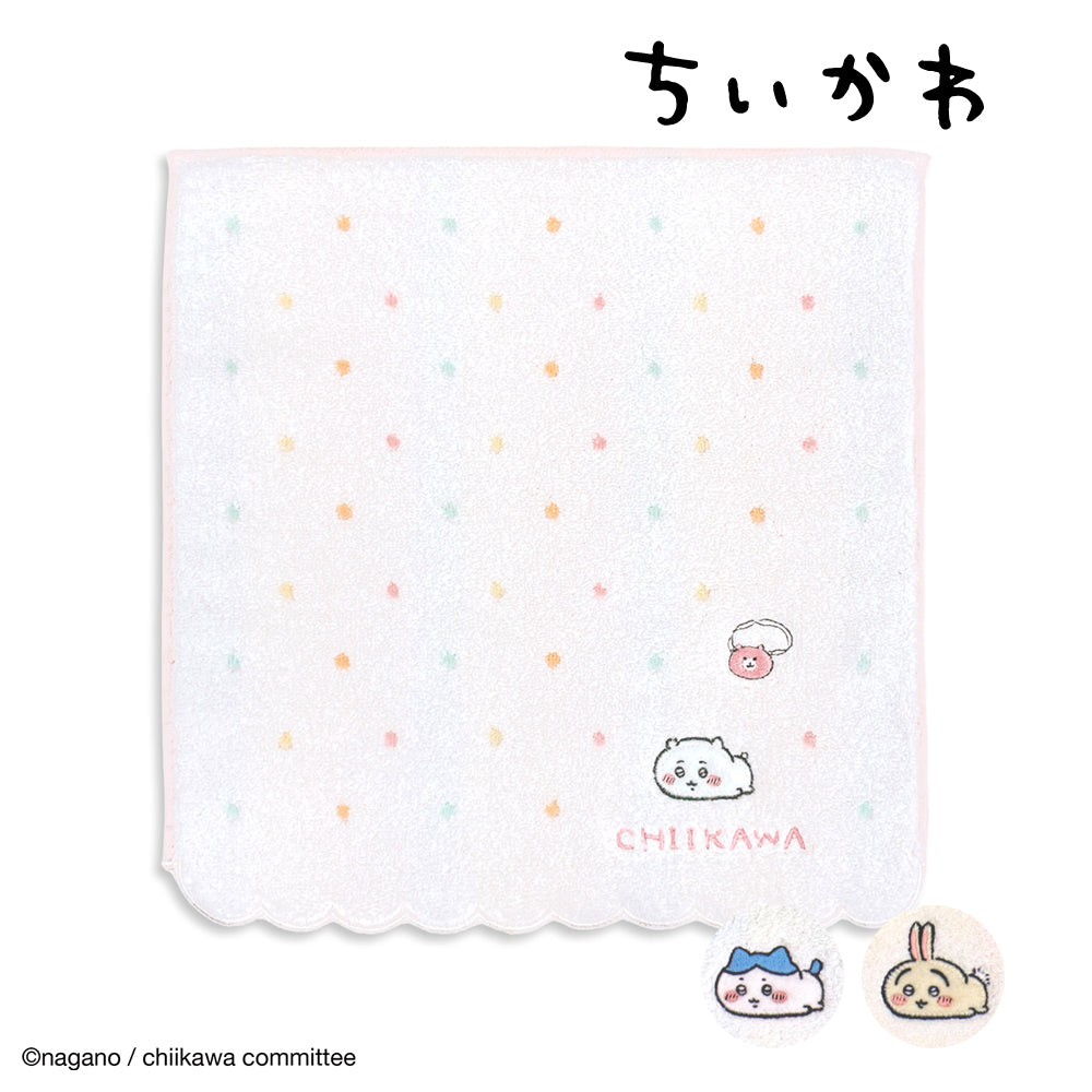 ちいかわ タオルハンカチ タオル ハンカチ キャラクター ドット タオル美術館 綿100％ かわいい 可愛い 雑貨 ギフト プレゼント