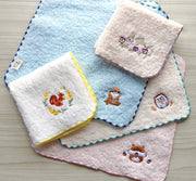 タオルハンカチ ポワポワチック～アニマル～ ハンドタオル 23cm 日本製 コットン100％ 動物 刺繍 キッズ 子供 大人 女性 ミニタオル ハンカチタオル プレゼント ギフト 贈り物