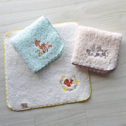 タオルハンカチ ポワポワチック～アニマル～ ハンドタオル 23cm 日本製 コットン100％ 動物 刺繍 キッズ 子供 大人 女性 ミニタオル ハンカチタオル プレゼント ギフト 贈り物