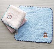 タオルハンカチ ポワポワチック～アニマル～ ハンドタオル 23cm 日本製 コットン100％ 動物 刺繍 キッズ 子供 大人 女性 ミニタオル ハンカチタオル プレゼント ギフト 贈り物