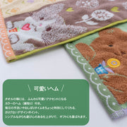 【fu.re.ru】ループ付きウォッシュタオル2枚セット ループ付きタオル ハンドタオル 名前タグ付き 保育園 幼稚園 アニマル 動物 かわいい 子供 子ども こども キッズ 女の子 男の子