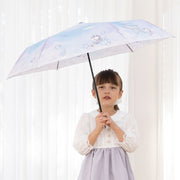 カラビナ付折りたたみ傘 ジュエルユニコーン柄 キッズ 折り畳み傘 雨傘 雨具 50cm 6本骨 女の子 子ども 子供 こども 小学生 レイングッズ 通園 通学 ゆめかわ パステル かわいい カラビナ付き 入学 プレゼント ランドセル 軽量