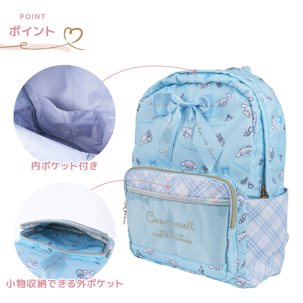 サンリオキャラクターズ 総柄リボン付きデイパック クロミ シナモロール マイメロディ 遠足 商品画像2
