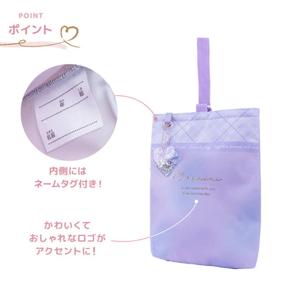 Coboca+ 抗菌防臭シューズバッグ ネコミミ 猫耳 ハートチャーム キーホルダー 商品画像2
