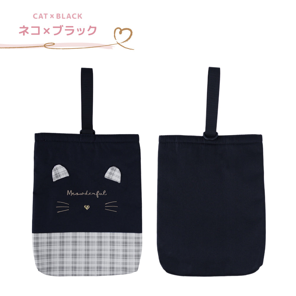 Coboca+ 抗菌防臭シューズバッグ ネコミミ 猫耳 ハートチャーム キーホルダー 商品画像4