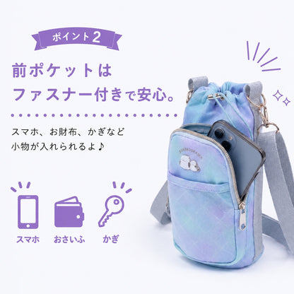ボトルショルダーバッグ シマエナガ ネコ リボン チェック柄 保冷 商品画像3