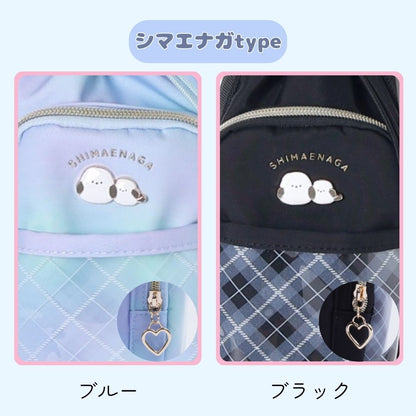 ボトルショルダーバッグ シマエナガ ネコ リボン チェック柄 保冷 商品画像4