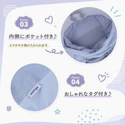 Coboca+ドローコードナップサック knapsack 韓国バッグ 軽量バッグ リュックサック 大人カワイイ かわいい 韓国系 女性 ナイロン 軽量 入学 新学期 通学 学童 習い事 塾 遠足 部活 お出かけ かばん カバン プレゼント お祝い 軽い 持ち手付き 巾着 きんちゃく ファスナー ポリエステル ブラック 黒 くろ クロ ブルー グレー